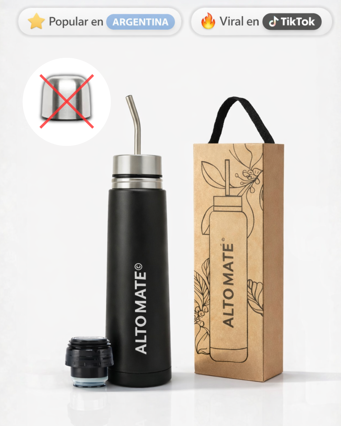 ALTO MATE® - Acero Inoxidable LIQUIDACION (No Trae Tapa Termo)